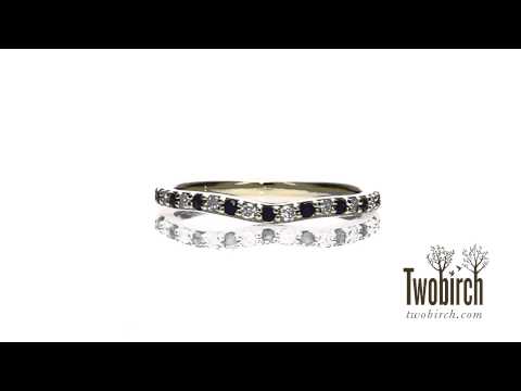 0.17 Carat Delicate Contour Matching Wedding Ring - TwoBirch SP1-CR-0102-WG-D