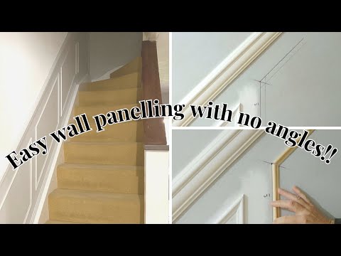 Wall Panelling - Hallway and Stairs - Easy method with no need to measure angles!!