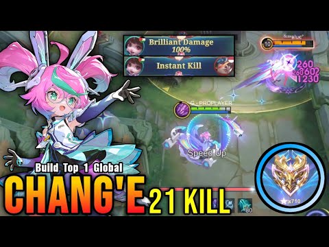 Finally 700+ STARS!! 21 Kills Chang'e 100% Brilliant Damage!! - Build Top 1 Global Chang'e ~ MLBB