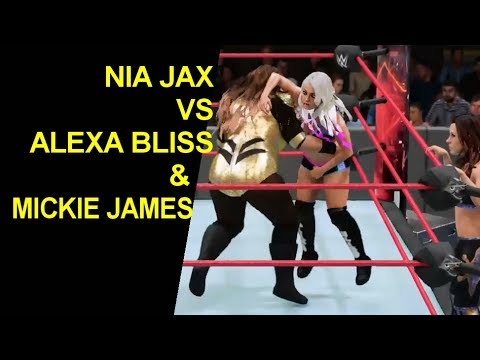 WWE 2K18 Nia Jax vs Alexa Bliss & Mickie James