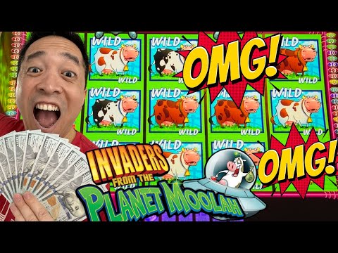 ★MEGA BIG WIN!★ ORIGINAL PLANET MOOLAH PAYS AMAZING!!! 🐷 INVADERS FROM PLANET MOOLAH Slot Machine