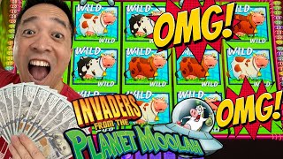 ★MEGA BIG WIN!★ ORIGINAL PLANET MOOLAH PAYS AMAZING!!! 🐷 INVADERS FROM PLANET MOOLAH Slot Machine
