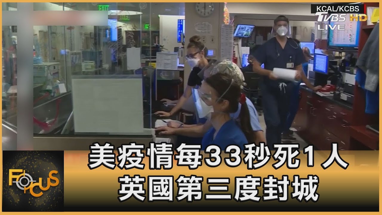美疫情每33秒死1人 英國第三度封城