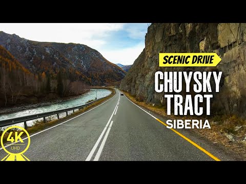 4 HRS Scenic Roads of Chuysky Tract in Siberia, Russia - 4K Scenic Drive Video for Indoor Cycling