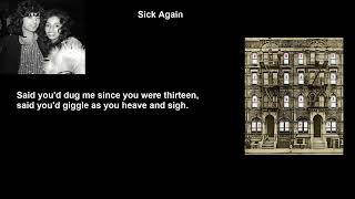 Led Zeppelin Physical Graffiti Sick Again Lyrics