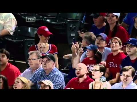 ABC World News with Di... : Rangers Fans' Foul Ball Catch Makes Little Bo