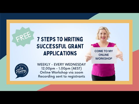 Online Workshop: 7 Steps to Writing Successful Grant Applications - Liz Fleming The Efficiency Coach