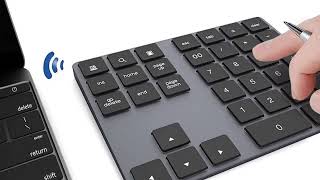 🎹 Bluetooth Wireless Numeric Keypad – Compact, Rechargeable & Multi-Device Compatibility