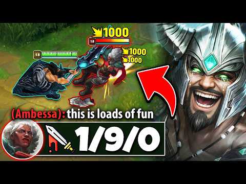 I MADE THIS TRY HARD AMBESSA LOOK BRONZE! RANK 1 TRYNDAMERE HUGE TOP GAP