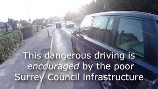 preview picture of video 'LC03NFM - Dangerous Overtake / Surrey County Council infrastructure'