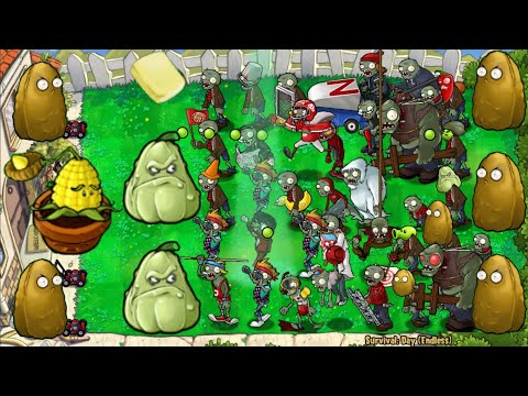 Kernel Pult (Always Butter) vs 50 Zombies | Plants vs Zombies