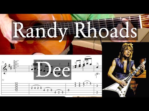 DEE - Randy Rhoads - Full Tutorial with TAB - Fingerstyle Guitar