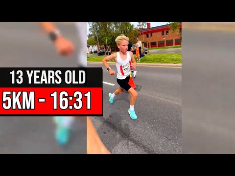 13 years old - 5km in 16:31 - Per August Halle