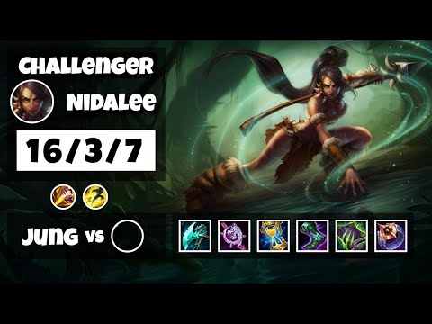 Nidalee vs Lee Sin KOREAN Challenger JUNGLE (16/3/7) - v11.16