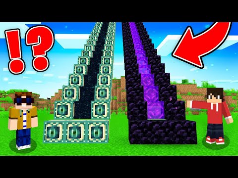 WIR FINDEN die LÄNGSTE PORTAL TREPPE vom END vs. NETHER! (Minecraft)