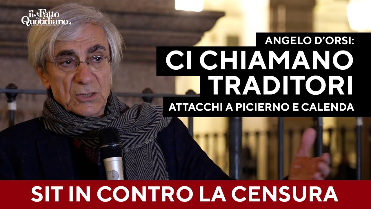 "Ci chiamano traditori, termine che si usa in guerra". D'Orsi contro la censura: "Inaccettabile"