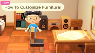 Animal Crossing New Horizons How To Customize Furniture!!!