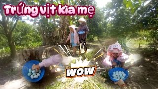 Cat Tuong and her mother went to collect boiled duck eggs to eat with the whole family.