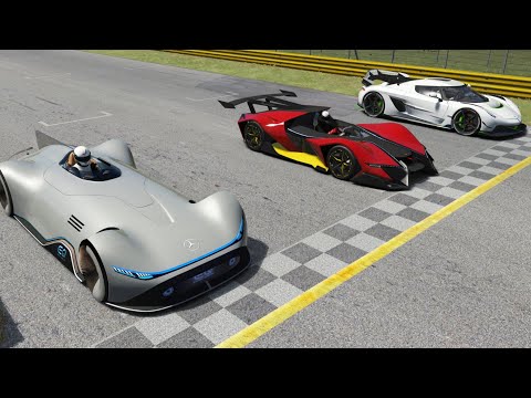 Lamborghini Bandido 2025 vs Koenigsegg Jesko 2020 vs Mercedes-Benz Vision EQ Silver Arrow