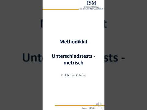 Methodikkit Statistik - Welche Unterschiedstests für metrische Daten gibt es?