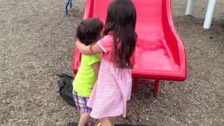Uplifting video of big sister encouraging little sister. Smartest 2 year old ever!