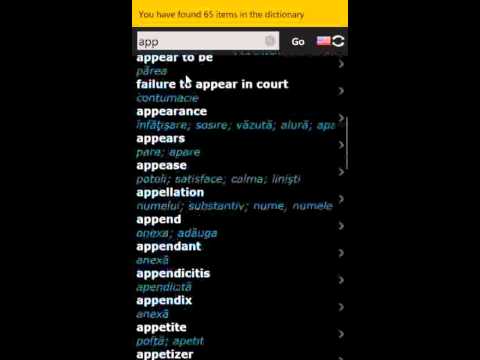 Romanian English Dictionary & Translator for Windows Phone 7 by BitKnights