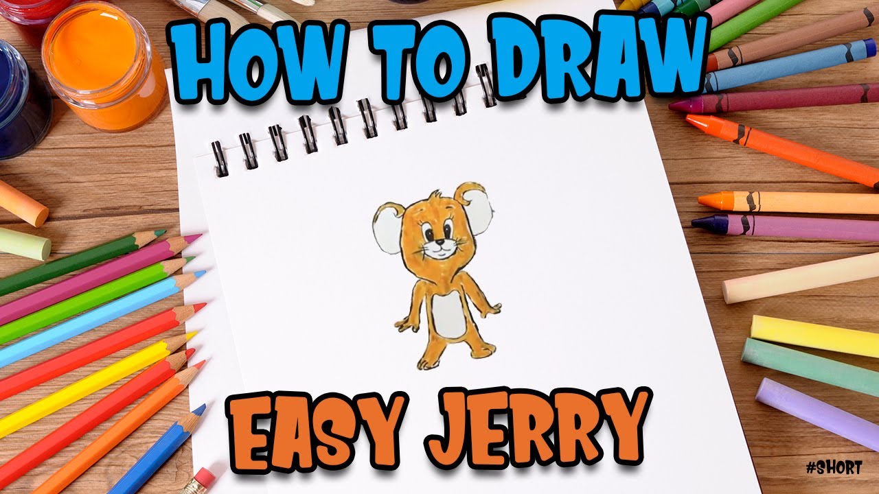 How to Draw easy Jerry step by step for Kids   #shorts