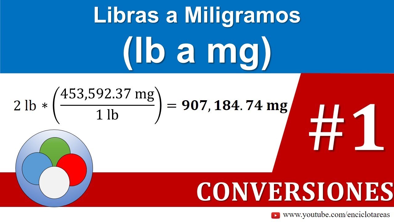 Libras a miligramos (lb a mg)