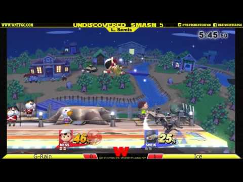 Undiscovered Smash 5 - [L. Semis] G-Rain (Ness) vs Ice (Sheik)
