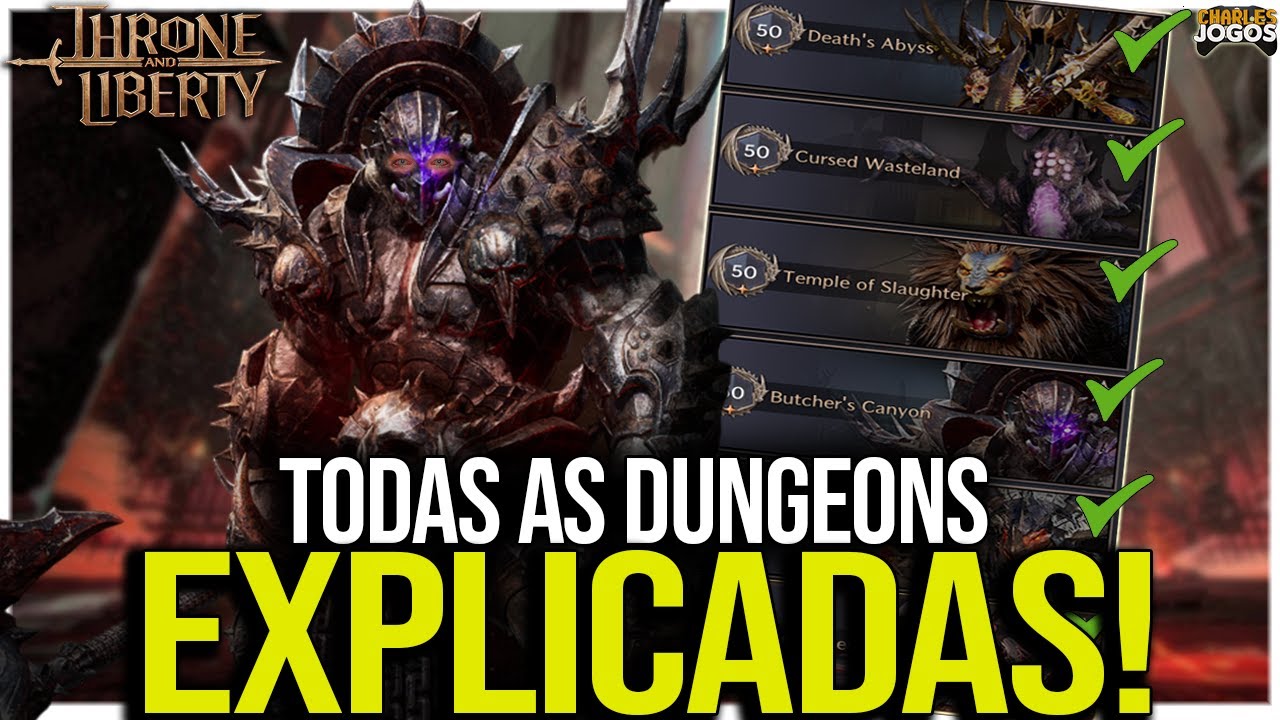 GUIA COMPLETO DE TODAS AS DUNGEONS PÓS 50 DE THRONE AND LIBERTY  ⚔️🏰