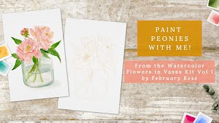 Paint Peonies With me From my Watercolor Flowers in Vases Painting