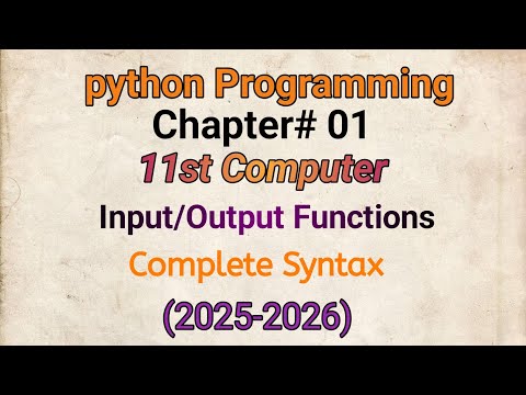 Python Program Chapter 1 Input Output Functions