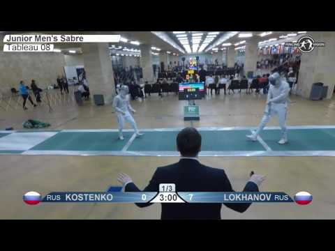 FE M S Individual Juniors Plovdiv BUL ZC Europe 2017 T08 02 green KOSTENKO RUS vs LOKHANOV RUS