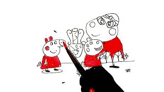Peppa Pig Family Vase Coloring Page | Easy Cartoon Drawing for Kids