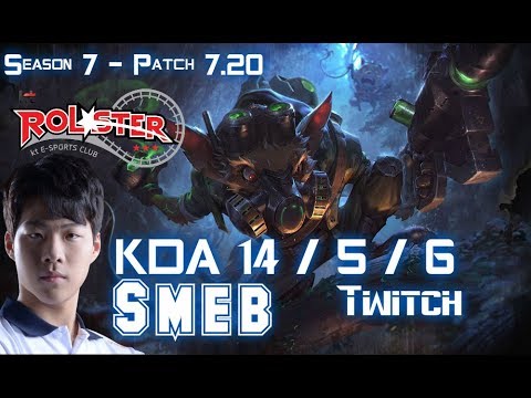 KT Smeb TWITCH vs XAYAH ADC - Patch 7.20 KR Ranked