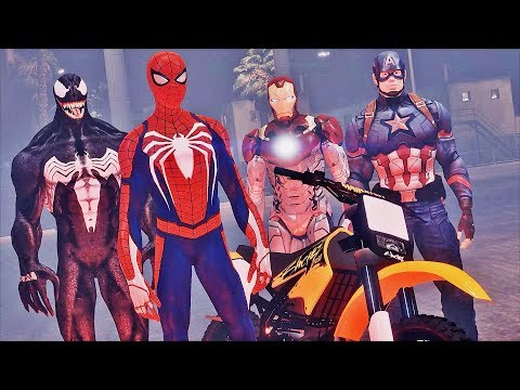 Desafio MOTOS Motocross na Rampa com Homem Aranha e Super Heróis (Moto Festival) - GTA V