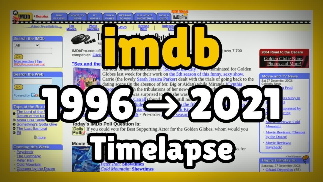 Timelapse of IMDB Website from 1996 to 2021 | Evolution Of Internet Nostalgia