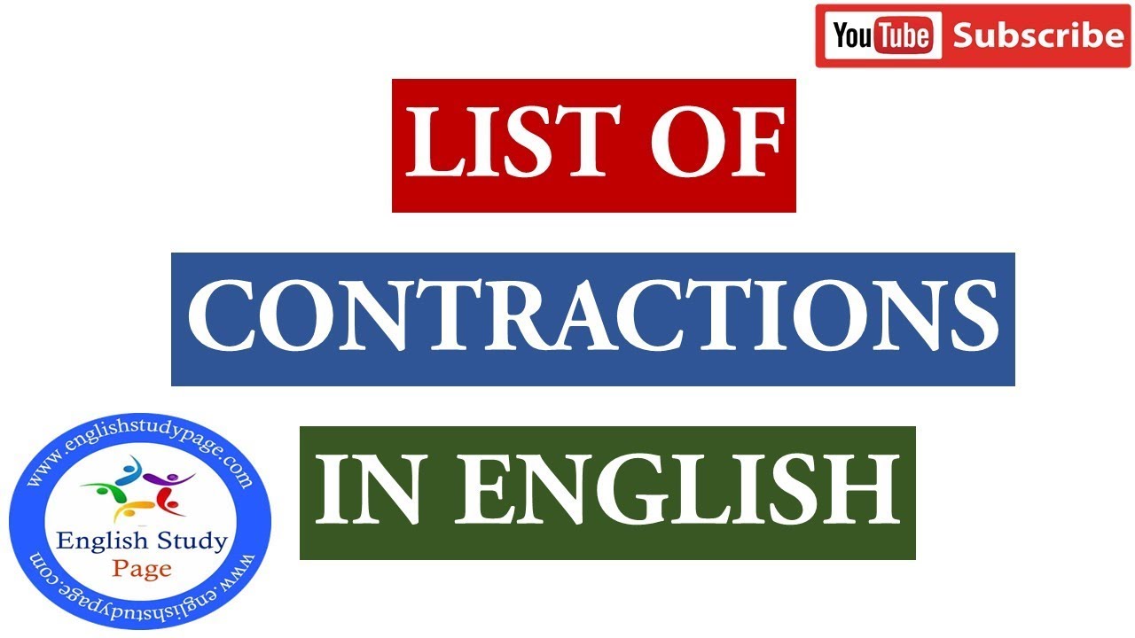 Contractions in English | Common Contractions List in English Grammar | How to Form Contractions