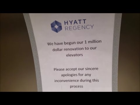 (Demolished 2025) 8/2018: Mod in Progress! Westinghouse Elevators - Hyatt Regency - Sarasota, FL
