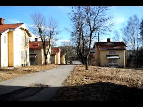 Källfallet, abandoned miners' cottages in Grängesberg