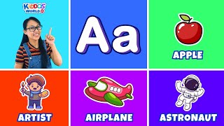 Learning 4 Words ABC Flash Cards - Miss V Teaching Baby First Words and ABCD Alphabets for Toddlers