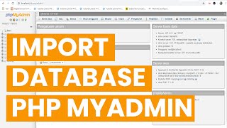 import database mysql php myadmin
