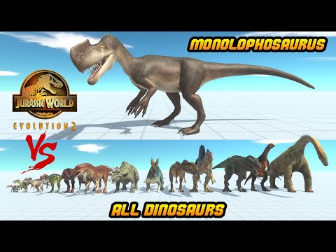 (JWD) Monolophosaurus VS ALL UNITS DINOSAURS - Animal Revolt Battle Simulator New