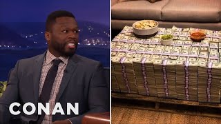 Why Is Curtis ‘50 Cent’ Jackson Posing With Cash If He’s Broke? | CONAN on TBS video