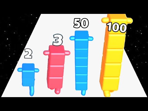 Level Up Cubes - Fun race stack game! Addition digit numbers match game - All Levels Gameplay pt.01