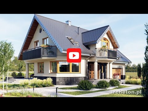 Projekt domu Heliotrop - archeton.pl - z użytkowym poddaszem 232,3 m2