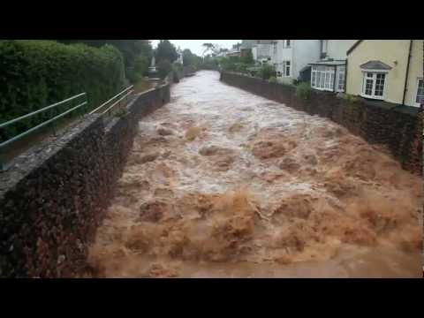 Sidmouth, Devon, UK floods