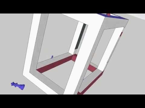 M.C. Escher's (Less Impossible) Impossible Cube illusion, in 3D