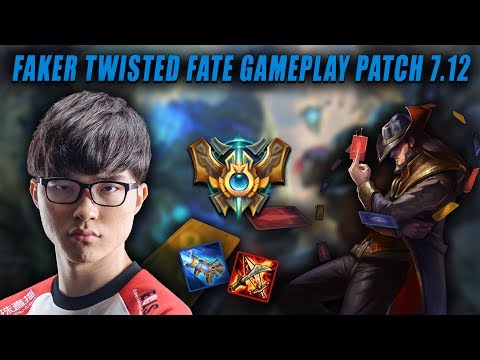 SKT T1 Faker Twisted Fate | Season 7 Twisted Fate vs Ahri Gameplay | Patch 7.12