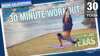 30 Min Moon Salutations Yoga Class @ Livingston Lake State Park Texas - Five Parks Yoga - wrist free